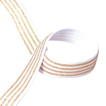 Elastique 4 bandes métalliques 32mm blanc au mètre