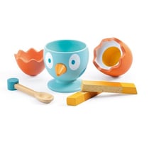 Oeuf coco en bois - djeco - dj06542 - dinette / cuisine - jeu d'imitation