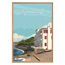 Tableau mural encadré illustration Guethary 65x97 cm