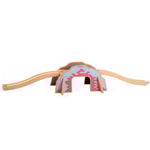 Tunnel et pont en bois - beeboo - accessoire circuit train en bois - compatible brio