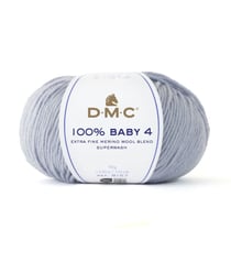Pelote de mérino à tricoter 100% BABY 4 - DMC 109 Bleu
