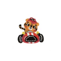 Lot de 3 écussons thermocollants Tigre en voiture 4cm x 4cm