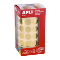 Apli Agipa - Gommettes rouleau Rond Ø 15 mm doré métallisé x 2 832