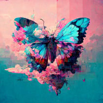 Kit diamond painting Papillon 30 x 30 cm