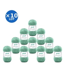 Lot de 10 pelotes COTTON QUICK UNI de Gründl – 500 g de coton mercerisé certifié Oeko-Tex 170 Vert