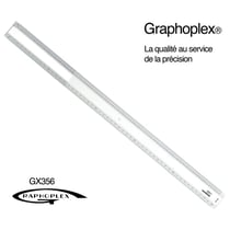 Graphoplex - Règle picas 2 biseaux blancs + bosselage 50 cm