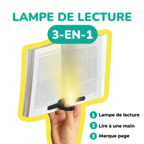 Lampe de lecture 3-en-1 - Noir - Lizia