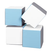 Lot cubes XXL mousse 4 pcs blanc, bleu clair, gris