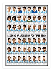 Affiche 50 x 70 cm -  Legends of Argentina Football team - Olivier Bourdereau