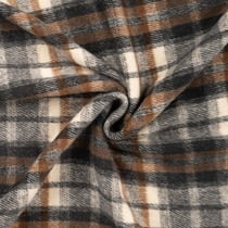 Tissu Laine mélangé motif Tartan sur fond Marron - Au mètre