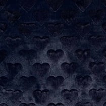 Tissu Fausse fourrure cœurs Elena uni bleu nuit