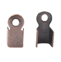 100 EMBOUTS CACHE NOEUDS a ecraser metal cuivre 3 x 6 mm - creation bijoux perles