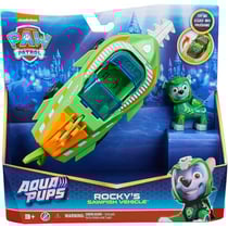 Pat patrouille aqua pups : rocky et son sous-marin sawfish - figurine chien - vehicule de luxe - paw patrol - spin master - 20140365