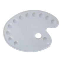 Palette de peinture - Ovale - Plastique - Blanc - 12 compartiments
