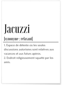 Affiche Définition Jacuzzi | A3 : 29,7x42cm