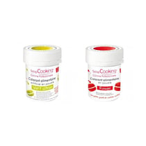 2 colorants alimentaires en poudre - vert citron-rouge
