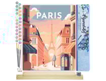Peinture par Numéro Figured'Art - Affiche Vintage Paris - Kit de Loisir Créatif DIY Numéro d'Art Complet - 40x50cm toile roulée + châssis en bois à monter