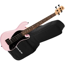 Solid Body U-Bass 4 cordes Light Pink + housse Kala
