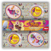 Kit 48 Caissettes + 24 Deco à Cupcakes Trolls