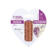 Graine Créative - Bobine de ficelle Métalisée Cuivre 25m
