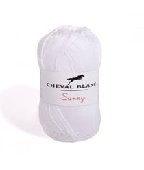 Pelote de coton à tricoter SUNNY UNI - Cheval blanc - PPSC 11 Blanc