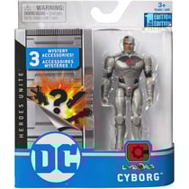 Coffret figurine cyborg 10 cm avec 3 accessoires mystere - dc - spin master - 20123046