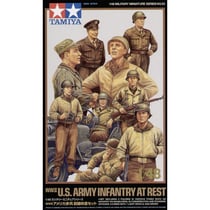 Infanterie US de la 2ème GM au repos avec Jeep