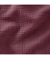 Tissu Double Gaze de coton gaufrée de 130 CM de largeur Rose (BOIS DE ROSE) vendu par 50 cm