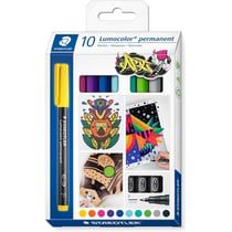 Marqueur permanent - Pointe ogive 0,6 mm - STAEDTLER - Lumocolor 318F - Lot de 10