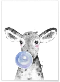 Affiche Bulle de Veau Bleue | A3 : 29,7x42cm