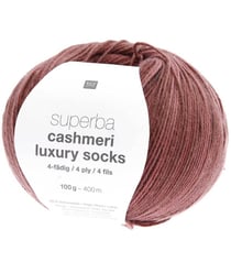 Pelote de Laine à Chaussettes Superba Cashmeri Luxury Socks 4 fils - 100g - Rico Design : Douceur et Luxe pour Vos Pieds Violet (016 - Mauve)