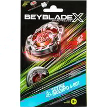 Toupie beyblade x scythe incendio 4-60t - type equilibre - pack toupie et lanceur - hasbro f9583