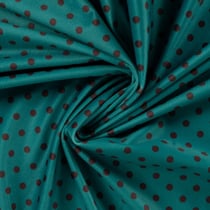 Tissu Velours ras d'habillement digital pois Noir sur fond Bleu pétrole