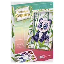 Tableau Sequin panda avec cadre
