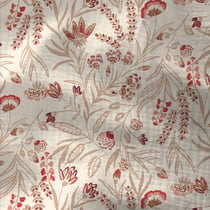 Tissu Double gaze Coton Jaya fleuris sur fond Ecru