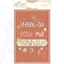 Carte - Annonce naissance - Baptême - Veux tu être ma marraine ? - Puzzle