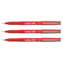 Lot de 3 stylos feutres permanents indélébiles pointe 0,4 mm - ARTLINE - Rouge