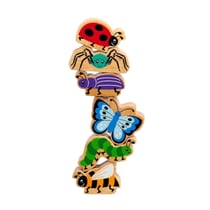 Lot de 6 figurines en bois Insectes