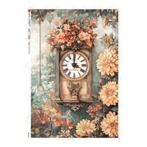 1 feuille de papier de riz 22.5 x 32 cm découpage collage Paper Designs RETRO CARILLON 0060
