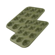 Ensemble de 2 Moules à muffins 12 empreintes 38 x 26 cm Zenker Green Vision