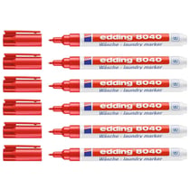 Lot de 6 marqueurs tissu EDDING 8040 pointe fine 1 mm - Rouge