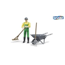 Figurine fermier avec brouette et accessoires