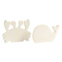 Crabe et baleine en bois à décorer 16 x 10 cm