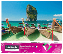 Diamond Painting Broderie Diamant LUMINLIFE 66x44cm, 5D, diamants ronds - Plage Maya