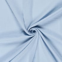 Tissu Double gaze de Coton uni  Bleu layette