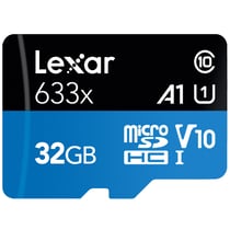 Carte micro SDHC 32GO 633X Lexar avec adaptateur