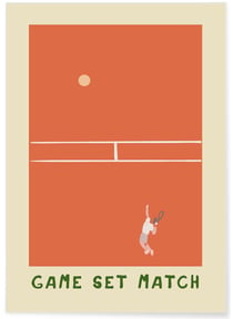 Affiche Tennis Sportive : Game Set Match | A3 : 29,7x42cm