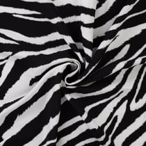 Tissu Viscose imprimé Motif zébré sur fond Noir