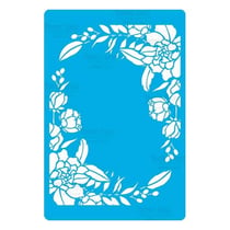 Pochoir plastique souple réutilisable 18,5 x 14,5 cm Fabrika Decoru COIN DE FLEURS 312
