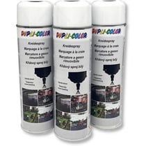 3 bombes de peinture - Blanc - Marquage craie - Repérage - Effaçable - 500ml